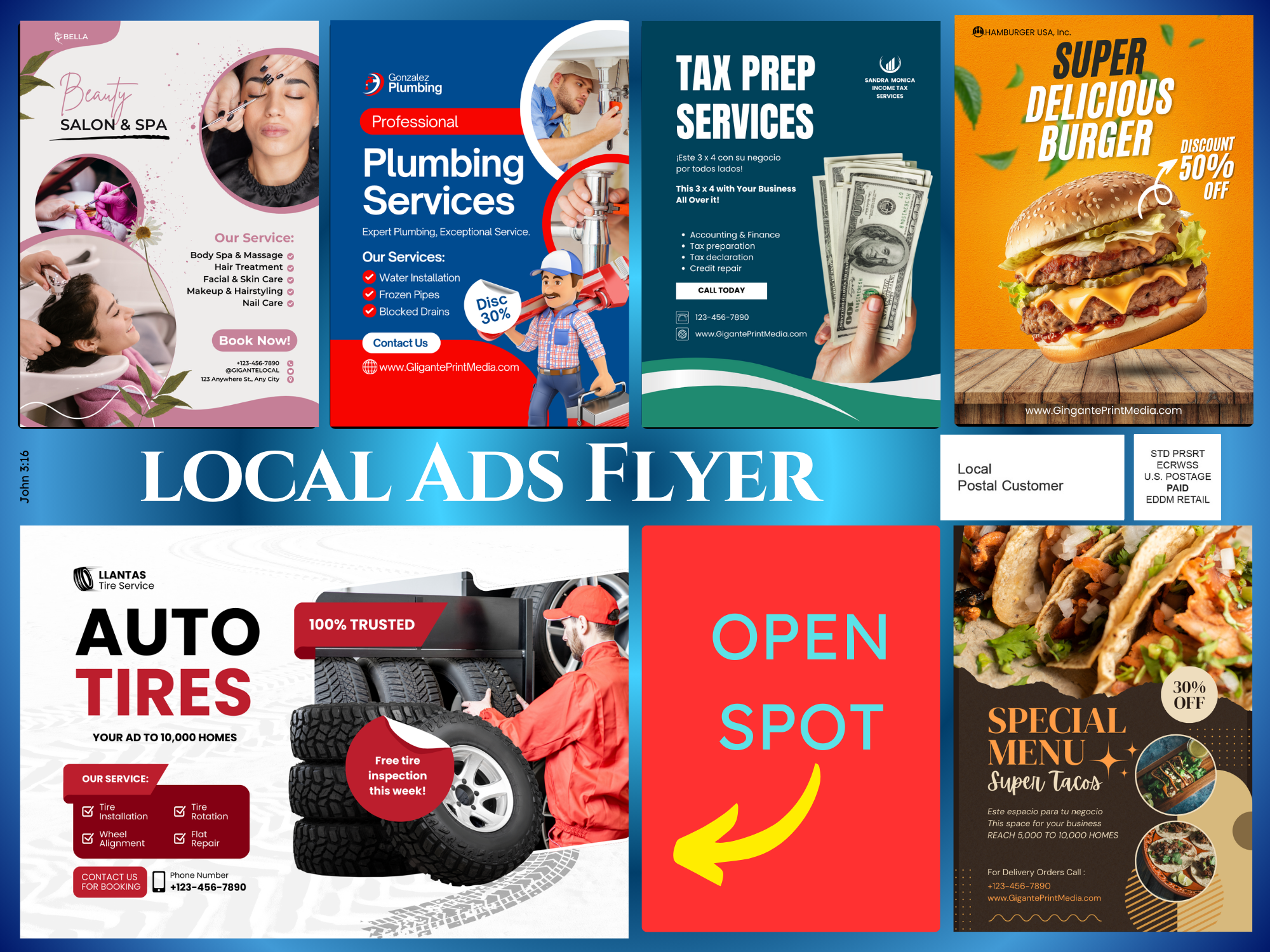 Local Ads Flyer large postcard